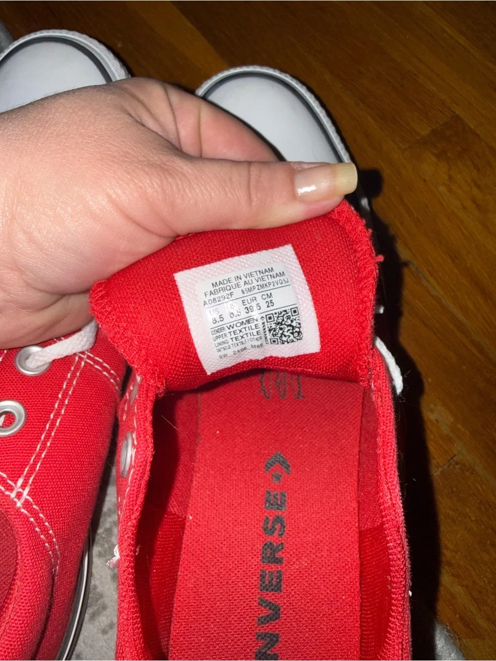 Women’s Red Low-Top Canvas Converse - Picture 5 of 5